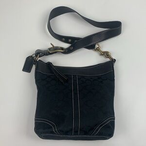 Vintage COACH Legacy #10403 BLACK JACQUARD LEATHER TRIM Crossbody Bag Serial